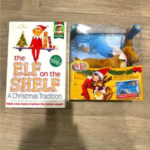 The Elf on the Shelf: A Christmas boy Scout Elf (Blue Eyed) and Reindeer set